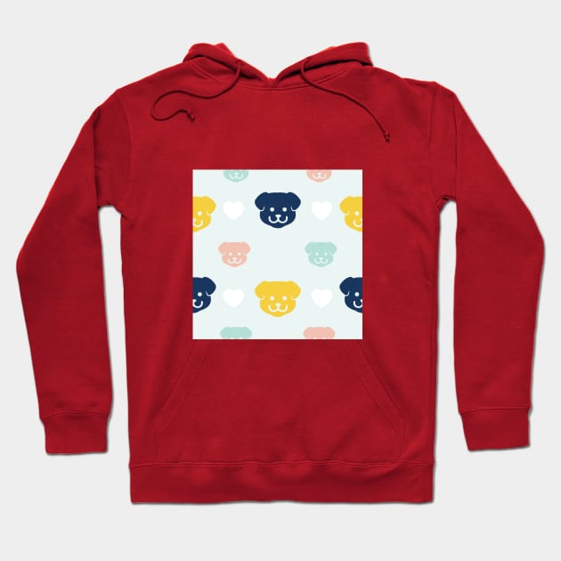 Colorful Puppy Dog Pattern Hoodie by FromTheAshes